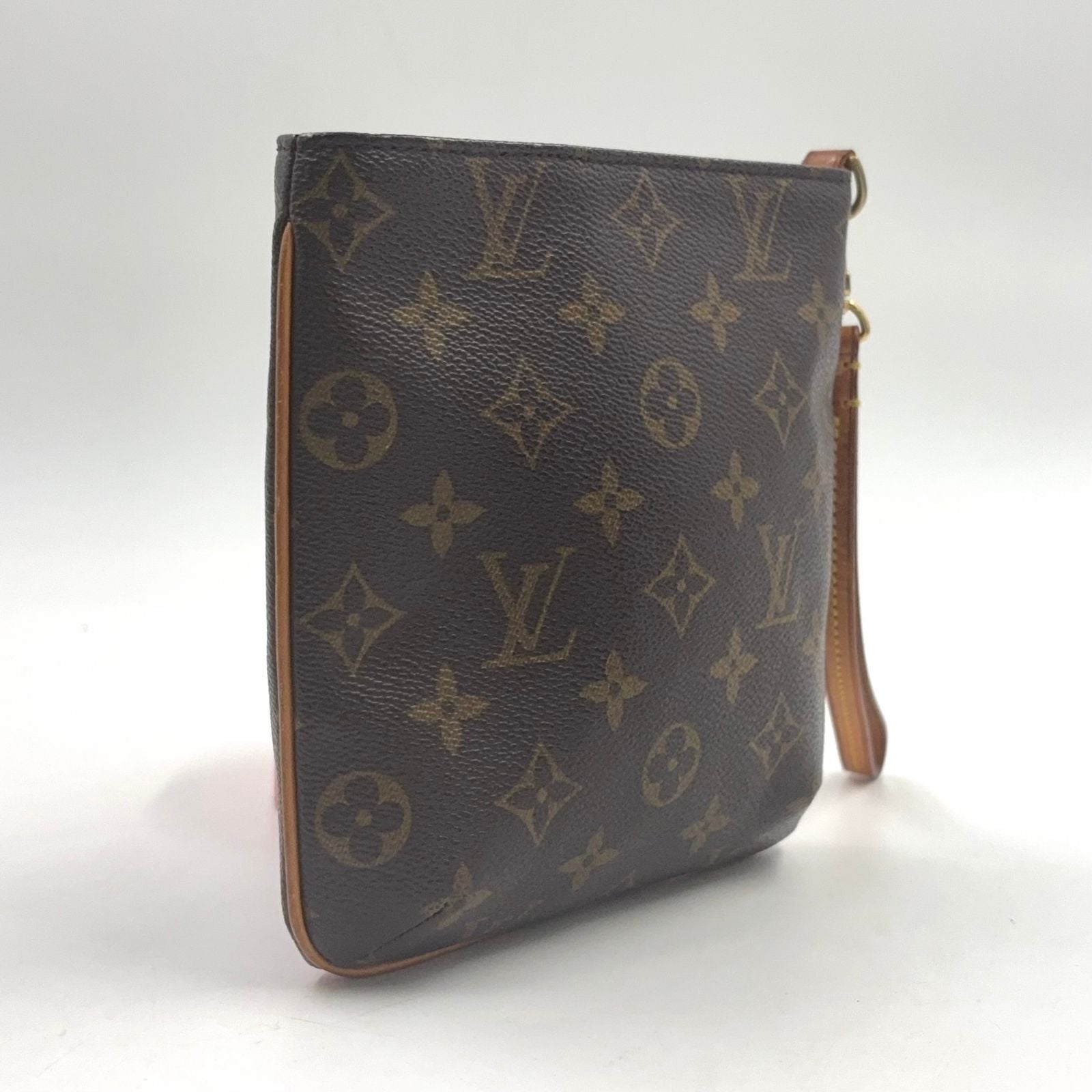 Louis Vuitton Partition Monogram Leather Brown Light Pouch Gold — view 2