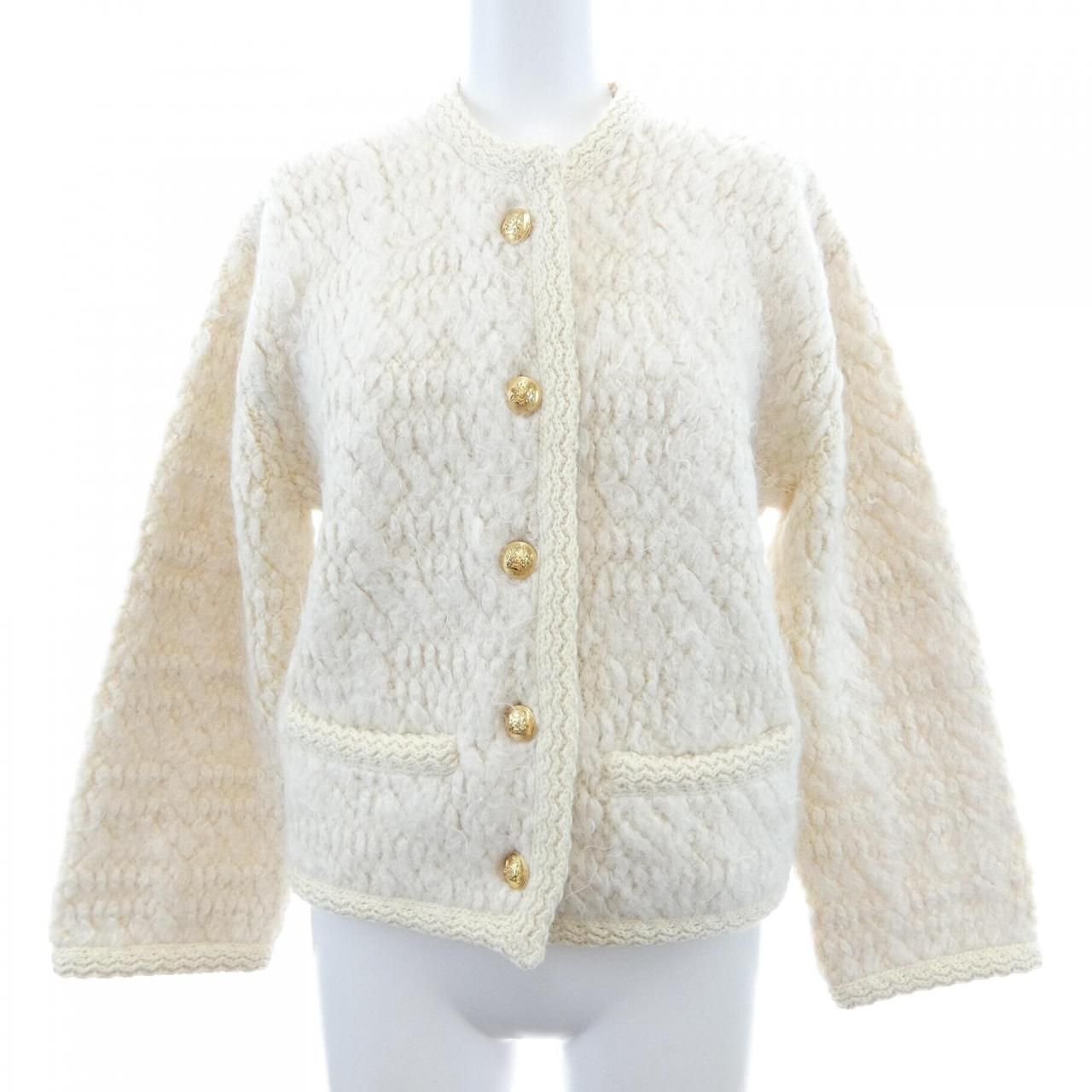 Celine Collarless Jacket Beige