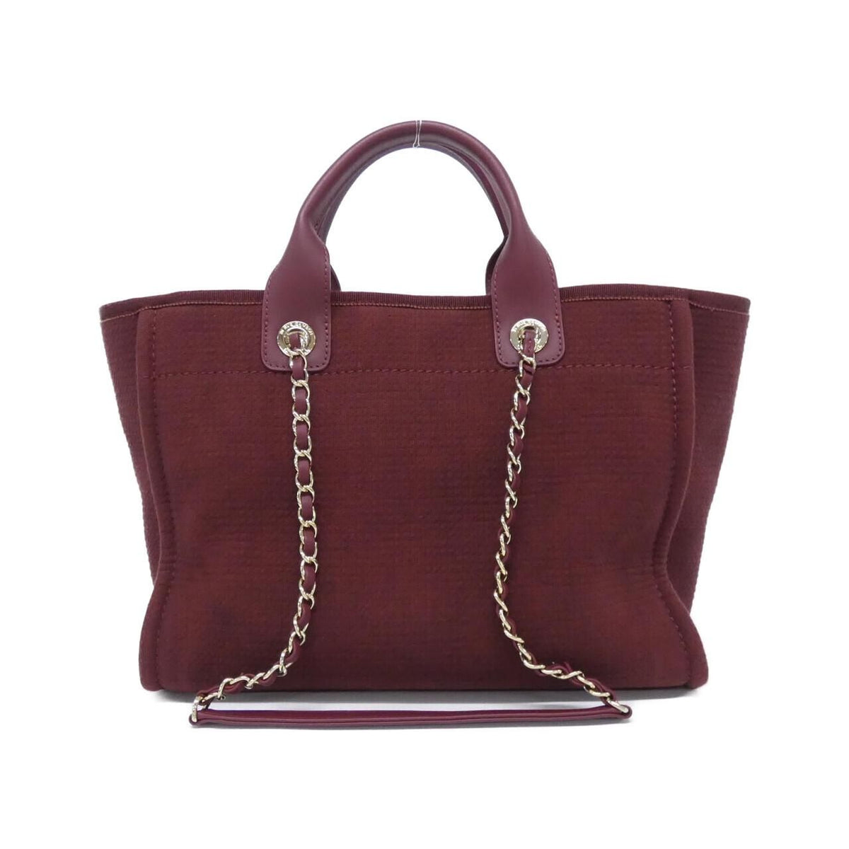 Chanel Deauville Line Burgundy Gold Tote Bag — view 2