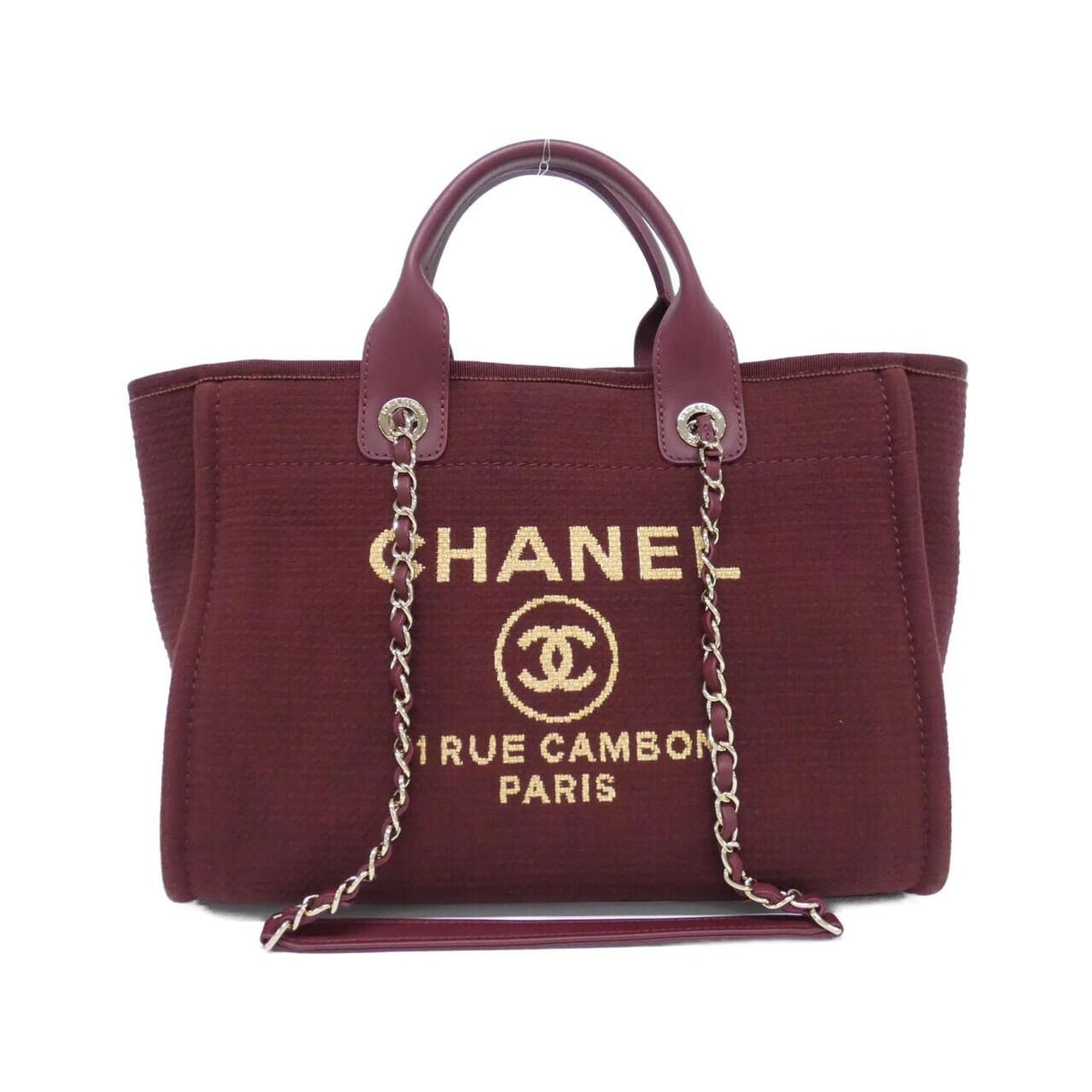 Chanel Deauville Line Burgundy Gold Tote Bag