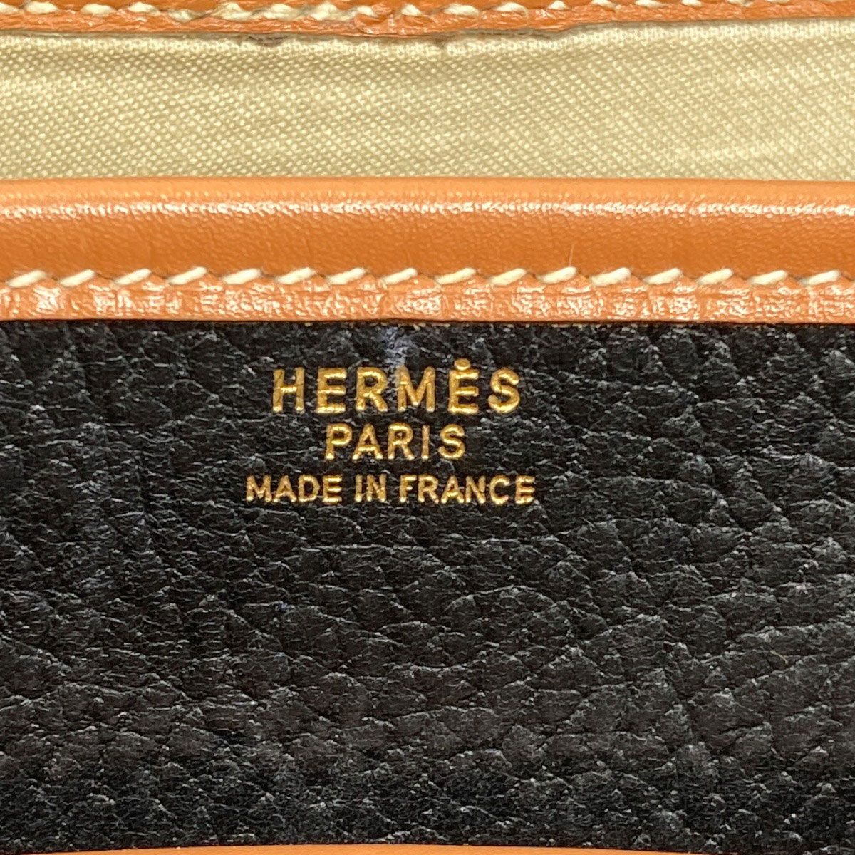 Hermes Noumea Gold Shoulder Bag Calfskin — view 6