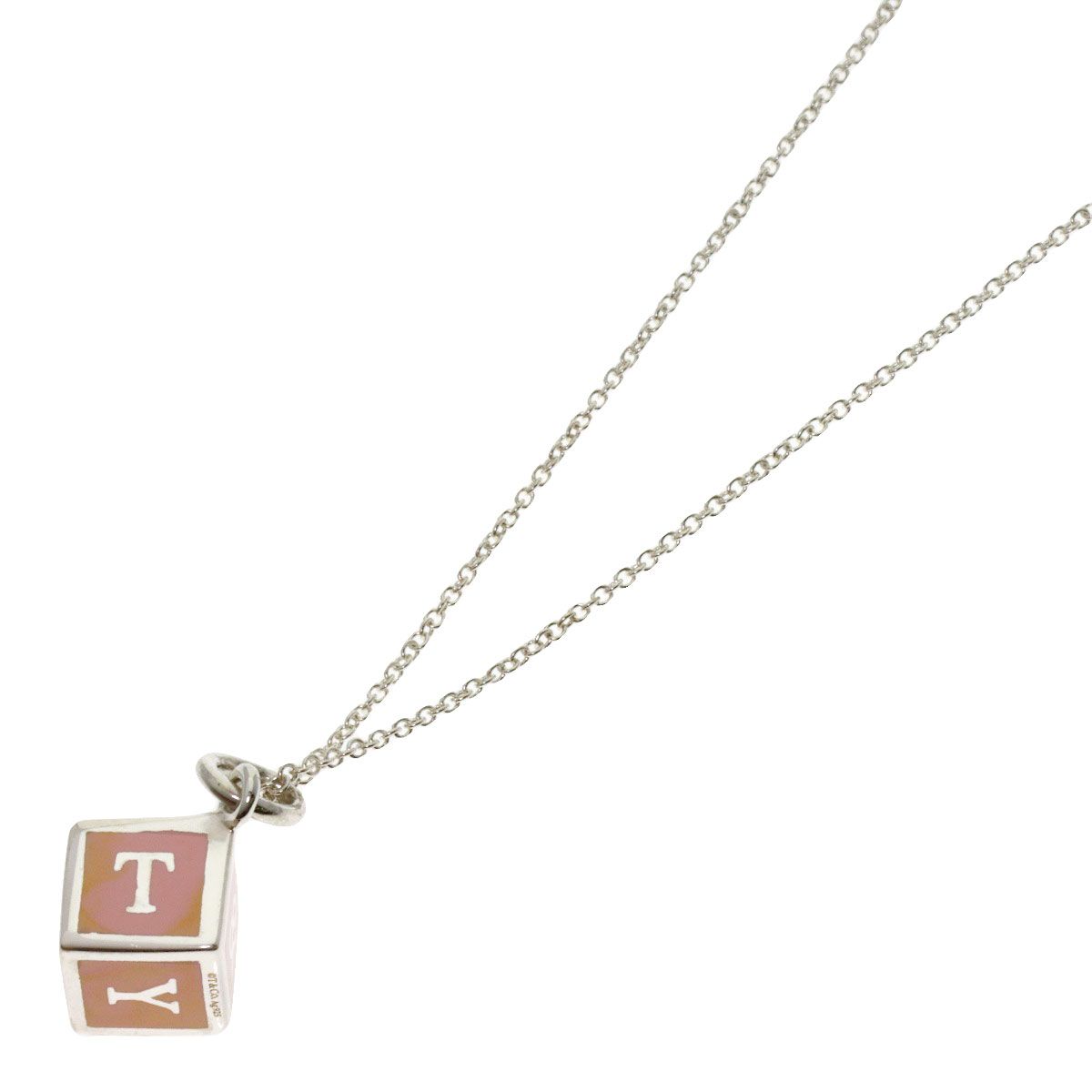Tiffany & Co Logo Cube Enamel Necklace