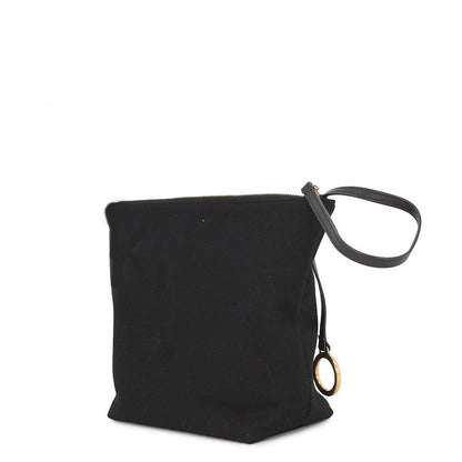 Saint Laurent Paris Pouch Rive Gauche Embroidered Wool Black — view 2