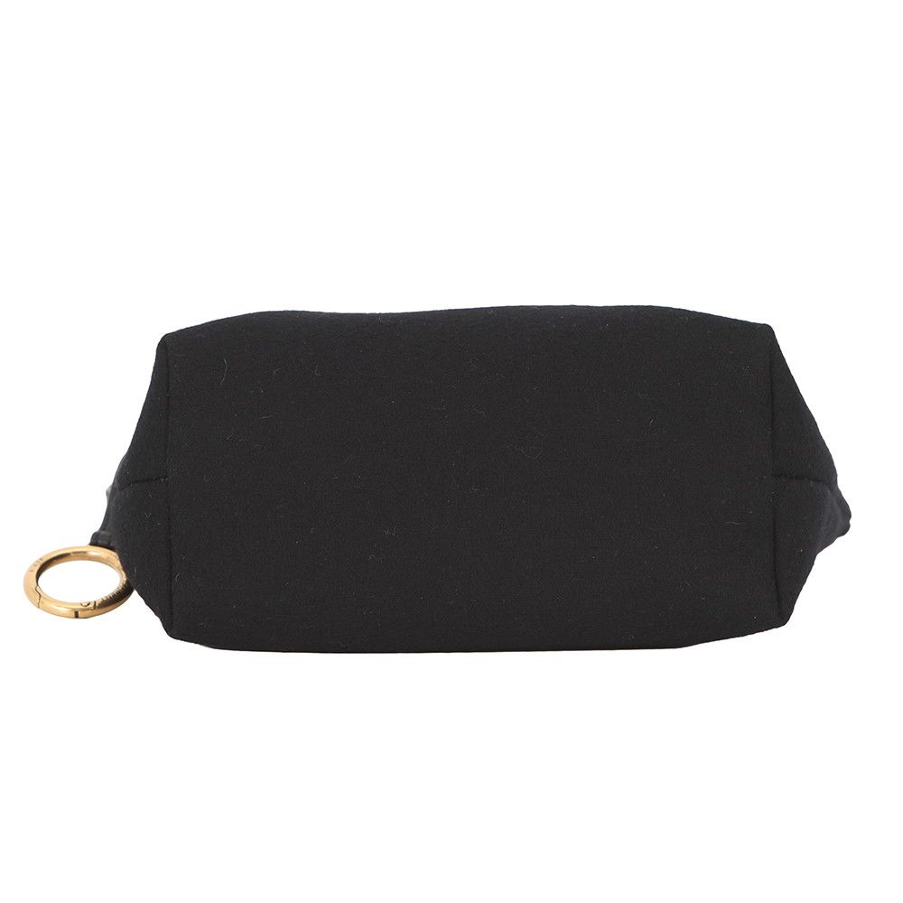 Saint Laurent Paris Pouch Rive Gauche Embroidered Wool Black — view 3