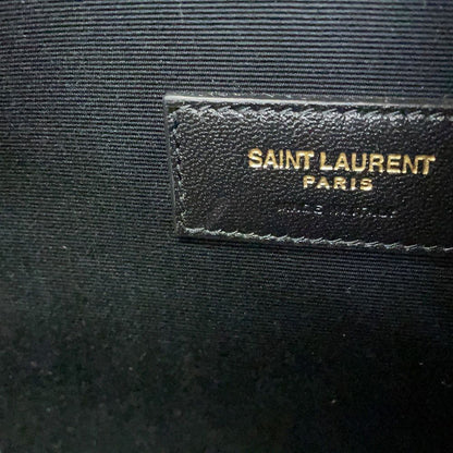 Saint Laurent Paris Pouch Rive Gauche Embroidered Wool Black — view 6