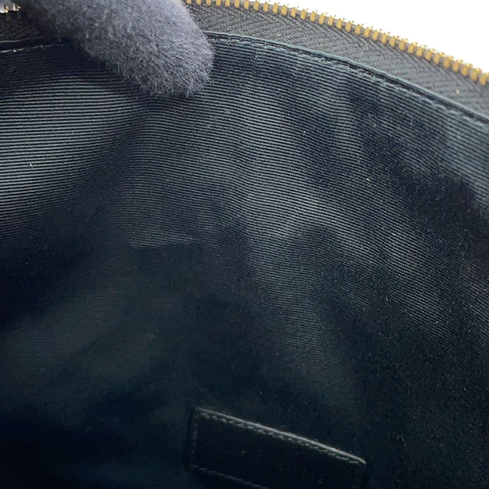 Saint Laurent Paris Pouch Rive Gauche Embroidered Wool Black — view 7