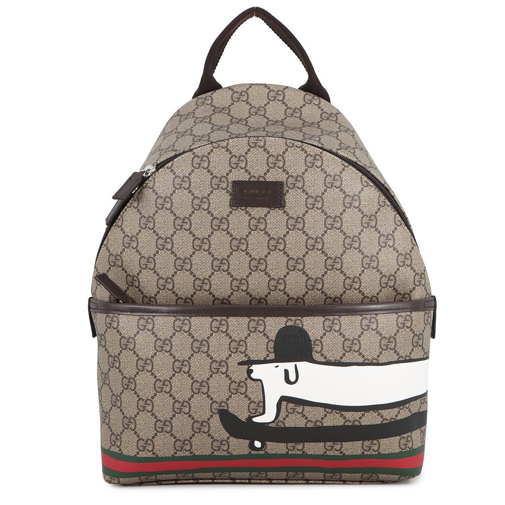 Gucci Backpack Children's Dog GG Supreme Leather Kids Euan Roberts