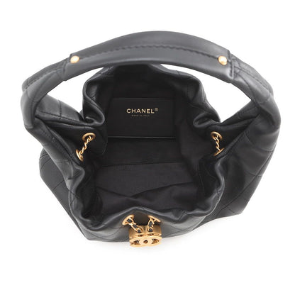 Chanel Handbag Quilted CC Logo Hobo Calfskin Black — view 5