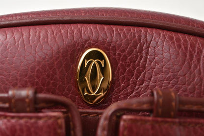 Cartier Shoulder Bag Crossbody Must de Cartier Vintage Leather Bordeaux — view 4