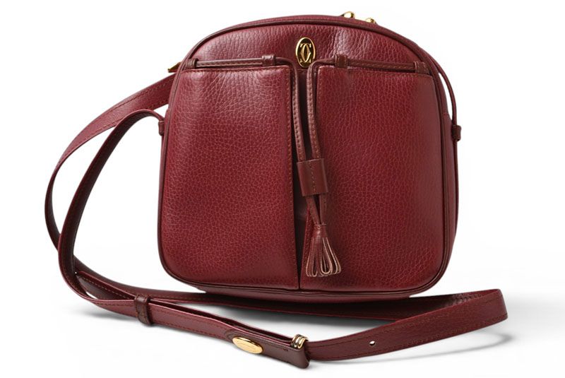 Cartier Shoulder Bag Crossbody Must de Cartier Vintage Leather Bordeaux
