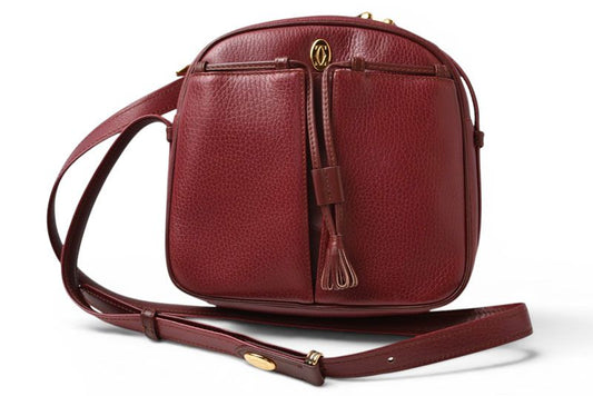 Cartier Shoulder Bag Crossbody Must de Cartier Vintage Leather Bordeaux