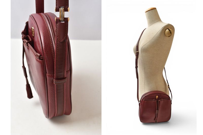Cartier Shoulder Bag Crossbody Must de Cartier Vintage Leather Bordeaux — view 2
