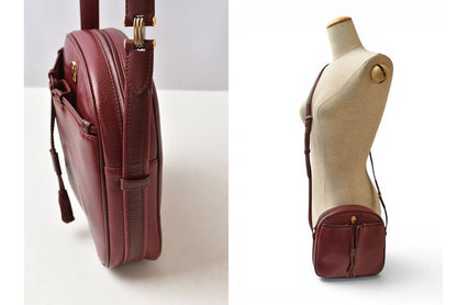 Cartier Shoulder Bag Crossbody Must de Cartier Vintage Leather Bordeaux — view 2