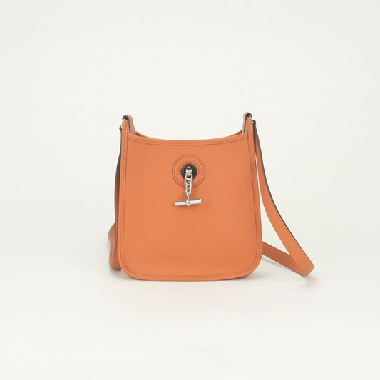 Hermes Vespa TPM Shoulder Bag Epsom Orange Silver Veau