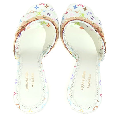 Louis Vuitton LV Takashi Murakami 6 AM Monogram Pin Heels Mules White Multicolor — view 4
