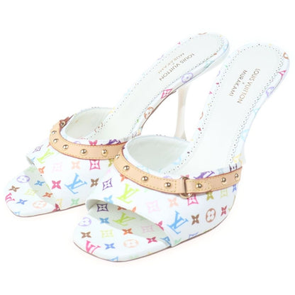 Louis Vuitton LV Takashi Murakami 6 AM Monogram Pin Heels Mules White Multicolor — view 2