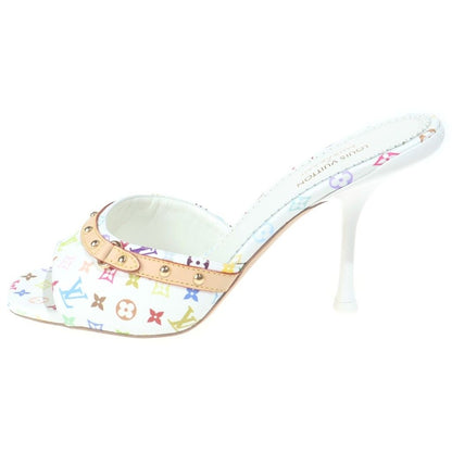 Louis Vuitton LV Takashi Murakami 6 AM Monogram Pin Heels Mules White Multicolor