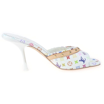 Louis Vuitton LV Takashi Murakami 6 AM Monogram Pin Heels Mules White Multicolor — view 6