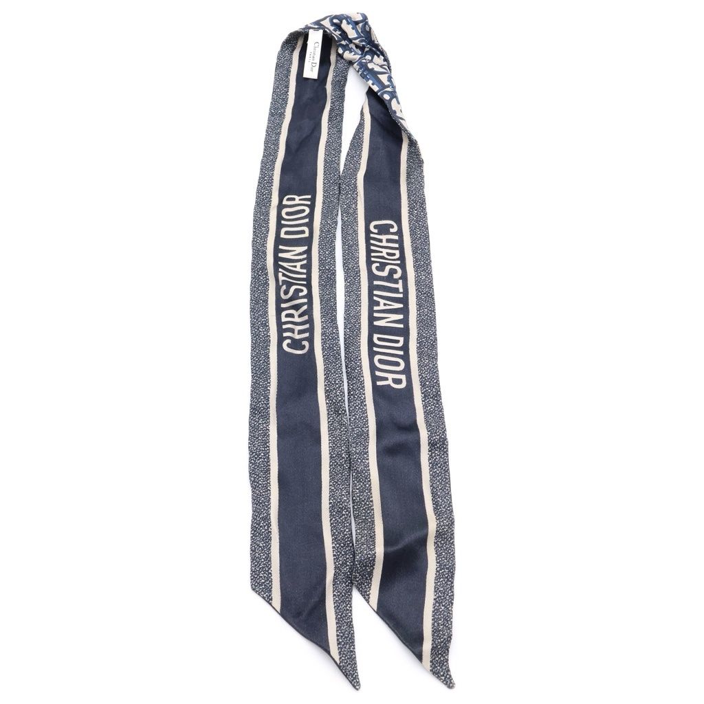 Dior Oblique Mitzah Shawl Scarf Navy NT — view 3
