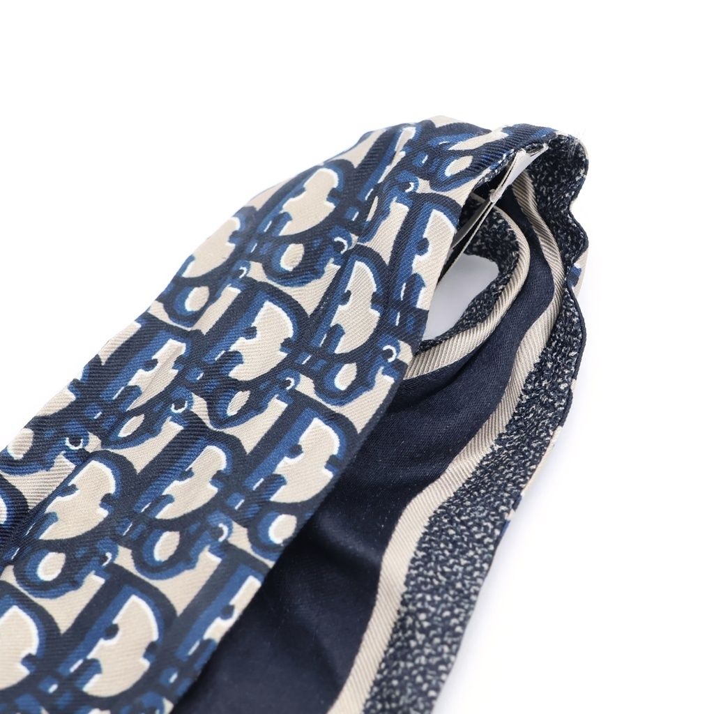 Dior Oblique Mitzah Shawl Scarf Navy NT — view 2