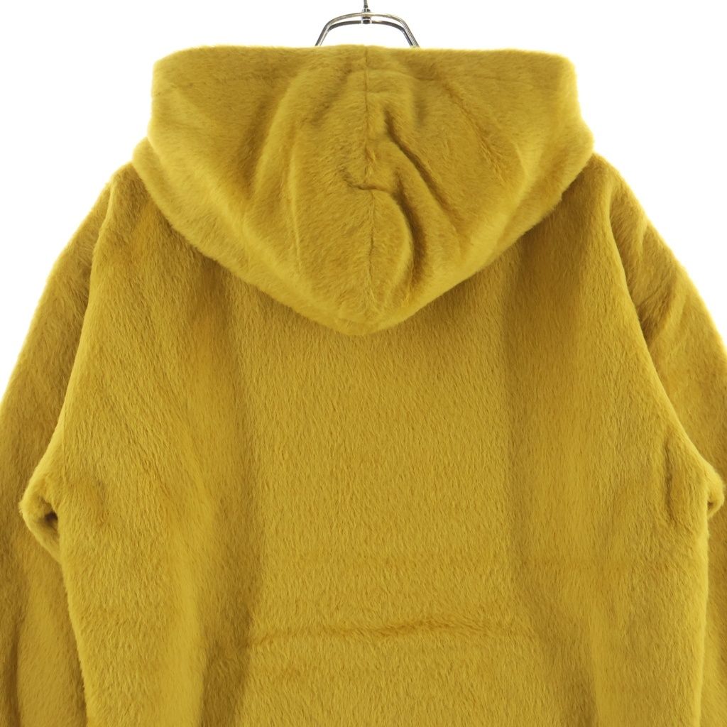 Celine Fuzzy Wool Loose Hoodie Wool Pullover Lining Quilted Yellow — view 4