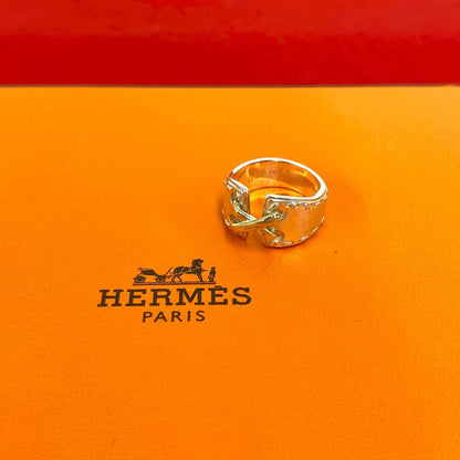 Hermes Mexico Ring 925 Sterling Silver Gold