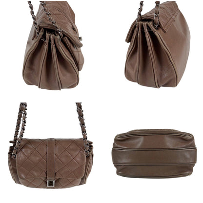 Chanel 2.55 Chain Shoulder Bag Caviar Leather Mademoiselle Lock Quilted Brown — view 4
