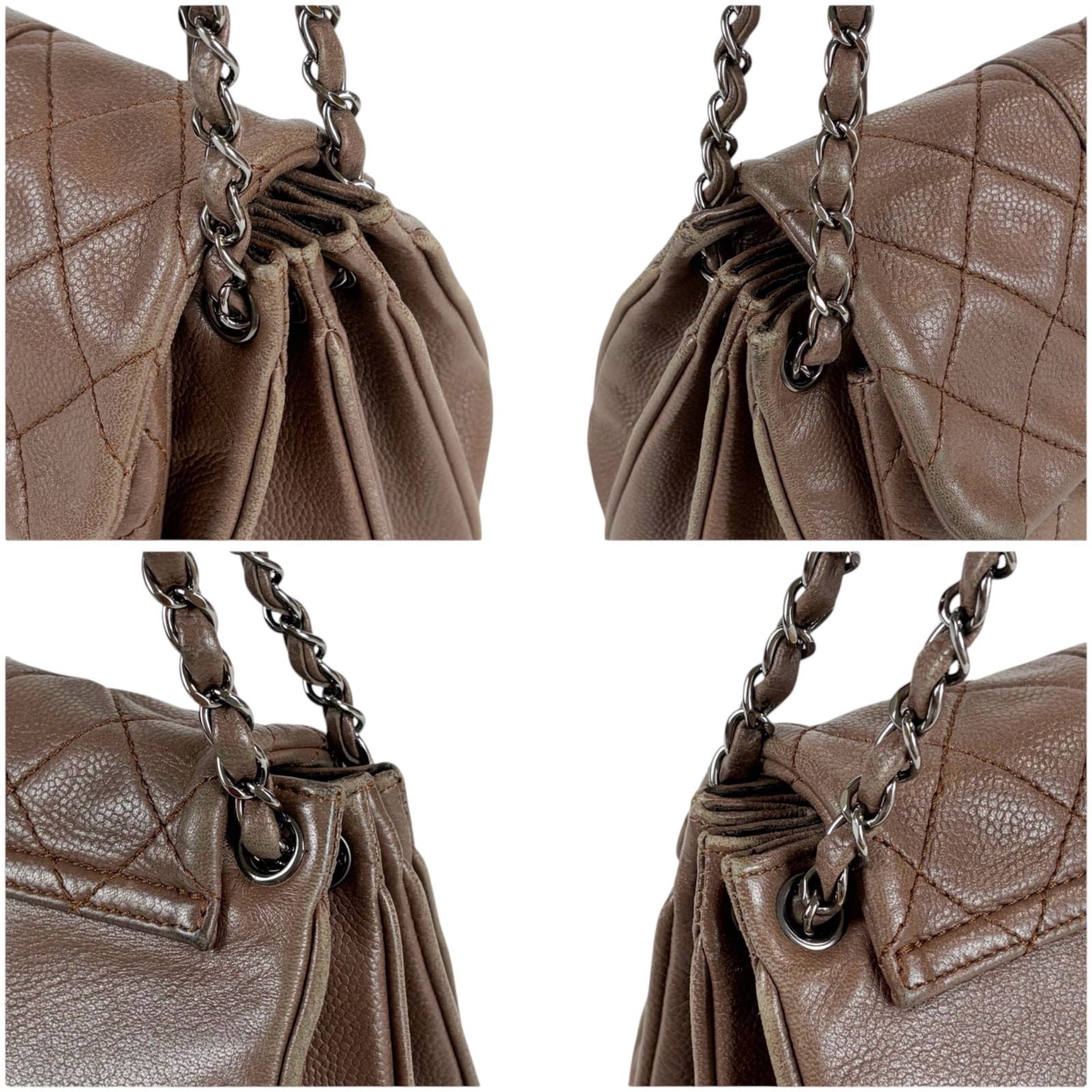 Chanel 2.55 Chain Shoulder Bag Caviar Leather Mademoiselle Lock Quilted Brown — view 5