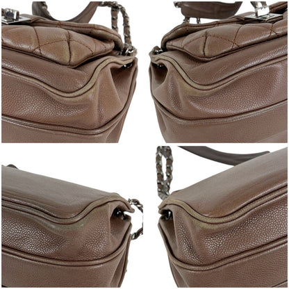 Chanel 2.55 Chain Shoulder Bag Caviar Leather Mademoiselle Lock Quilted Brown — view 6
