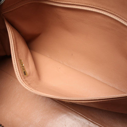 Chanel Tote Quilted Bowling Bag Camel Black Caviar Leather — view 6