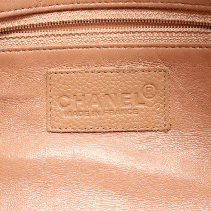 Chanel Tote Quilted Bowling Bag Camel Black Caviar Leather — view 4