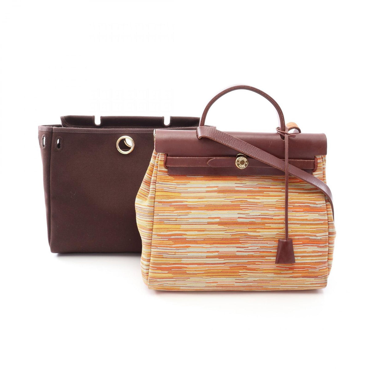 Hermes Handbag Herbag PM 2-Way Brown Multi Leather