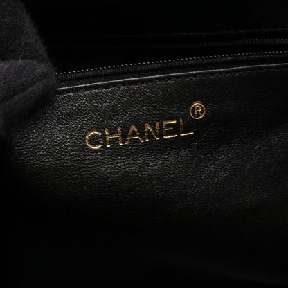 Chanel Handbag Quilted Black Caviar Leather Kiss Lock Chain — view 4