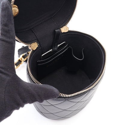 Chanel Shoulder Bag Quilted Small Vanity Black Lambskin Chain — view 3