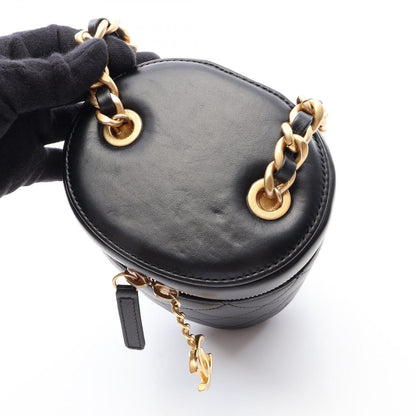 Chanel Shoulder Bag Quilted Small Vanity Black Lambskin Chain — view 8