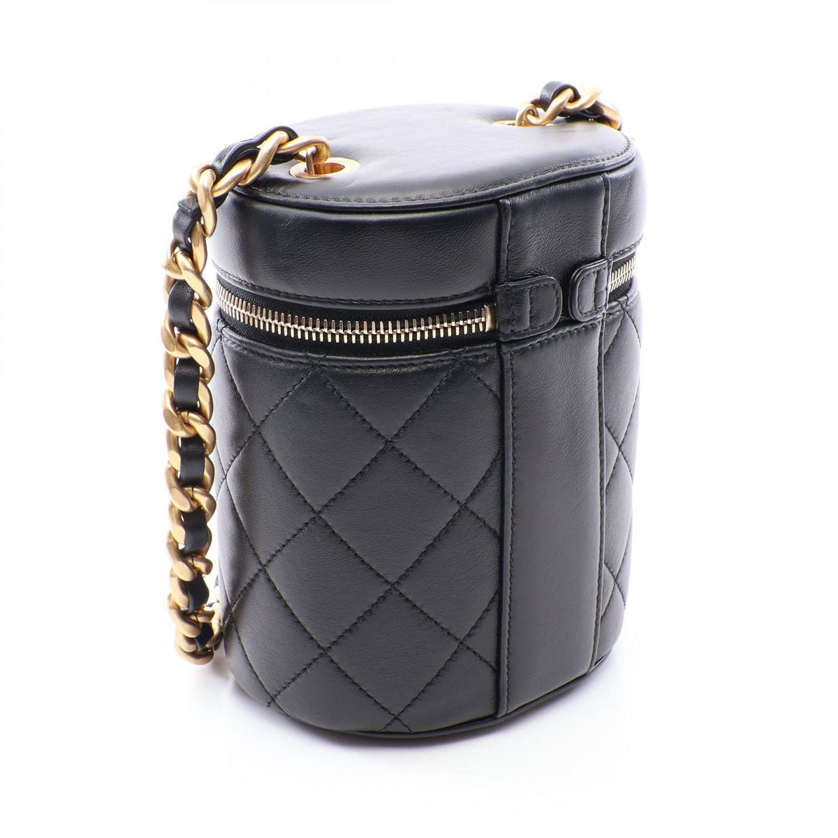 Chanel Shoulder Bag Quilted Small Vanity Black Lambskin Chain — view 2