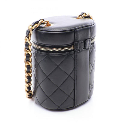 Chanel Shoulder Bag Quilted Small Vanity Black Lambskin Chain — view 2