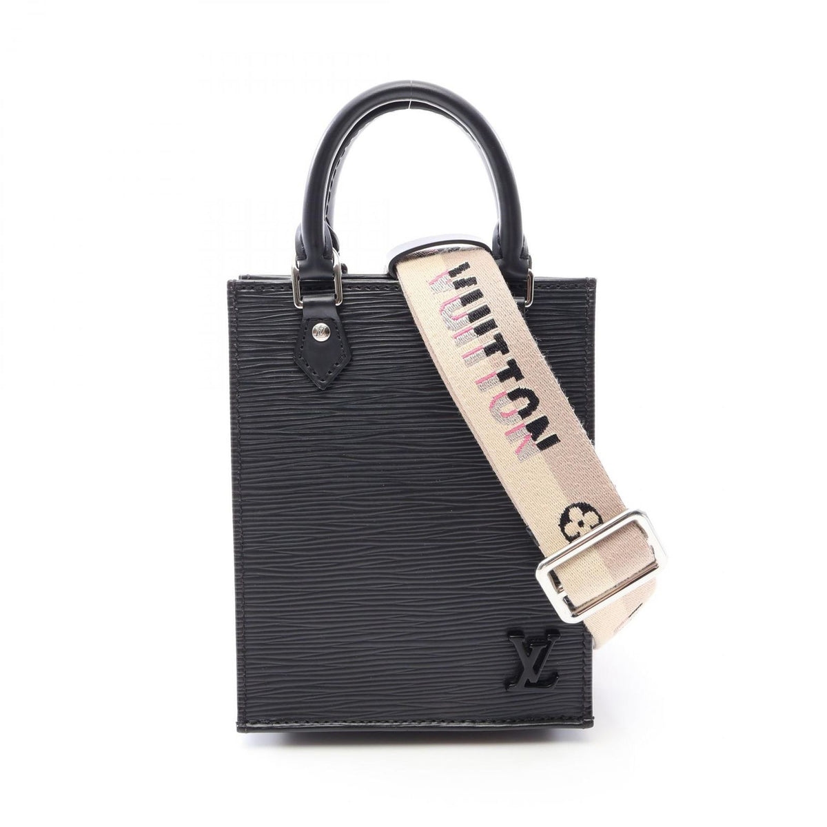 Louis Vuitton Handbag Petite Sac Plat 2-Way Noir Leather