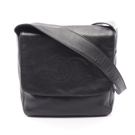Chanel Shoulder Bag CC Logo Black Lambskin CC