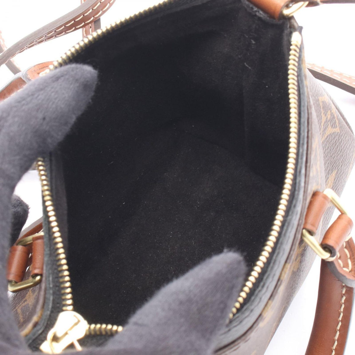 Louis Vuitton Shoulder Bag Nano Pallas 2-Way Noir Canvas Leather — view 3