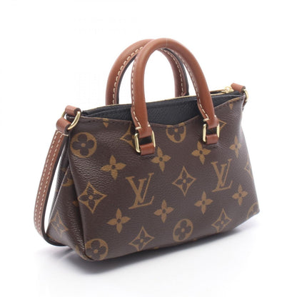 Louis Vuitton Shoulder Bag Nano Pallas 2-Way Noir Canvas Leather — view 2