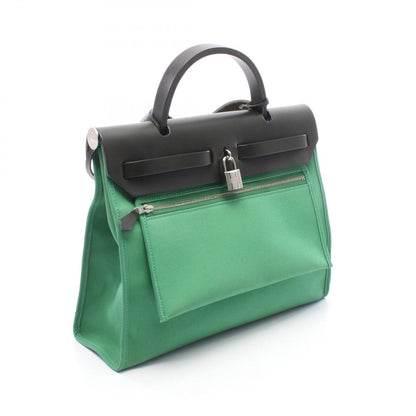 Hermes Handbag Herbag Zip PM 2-Way Bamboo Canvas Leather — view 2