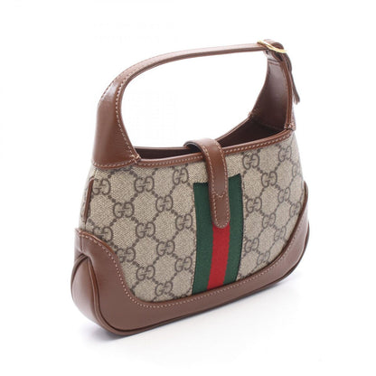 Gucci Handbag Jackie GG Supreme 2-Way Beige Brown Canvas Leather Mini Hobo Bag — view 2