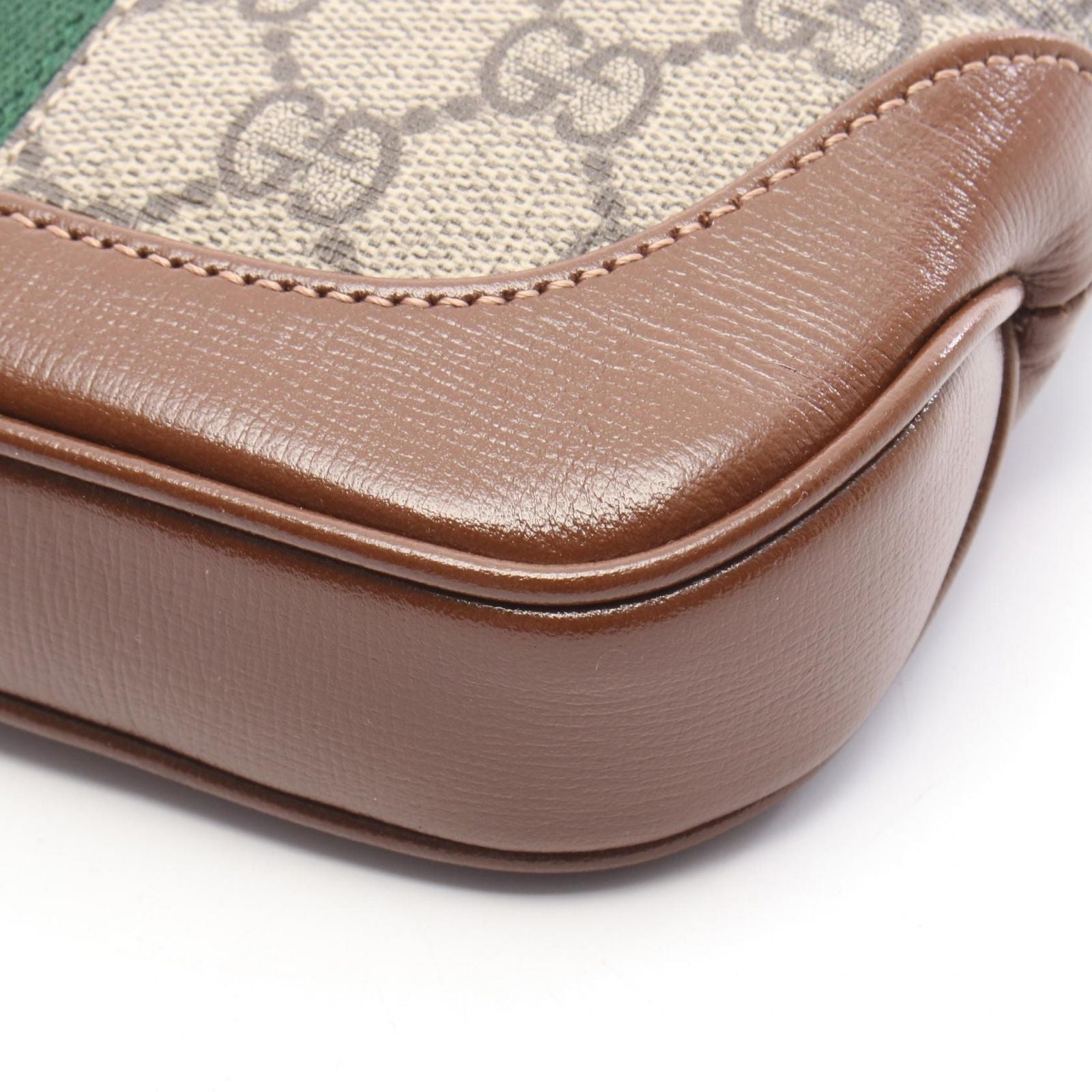 Gucci Handbag Jackie GG Supreme 2-Way Beige Brown Canvas Leather Mini Hobo Bag — view 5