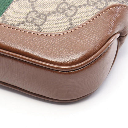 Gucci Handbag Jackie GG Supreme 2-Way Beige Brown Canvas Leather Mini Hobo Bag — view 5