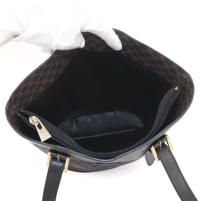 Celine Macadam Tote Bag Black Brown Leather Gold Vintage — view 6