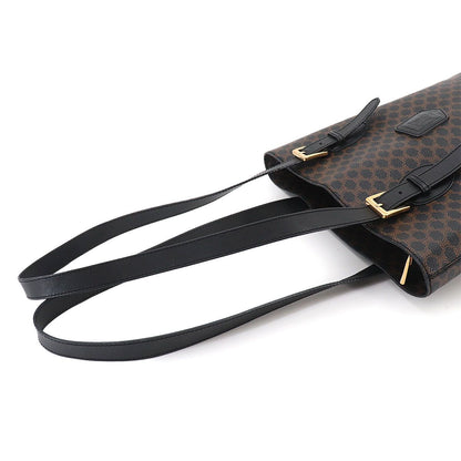 Celine Macadam Tote Bag Black Brown Leather Gold Vintage — view 5