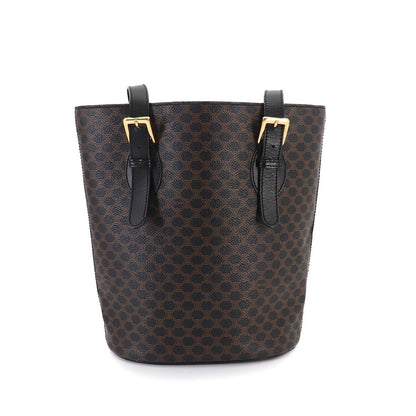 Celine Macadam Tote Bag Black Brown Leather Gold Vintage — view 2