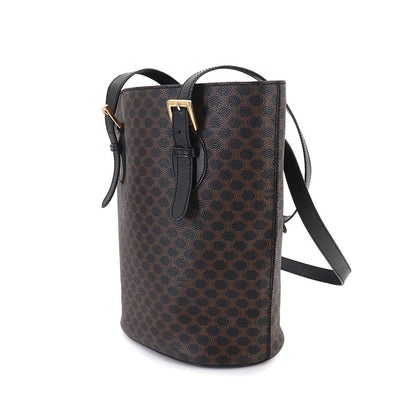 Celine Macadam Tote Bag Black Brown Leather Gold Vintage — view 3