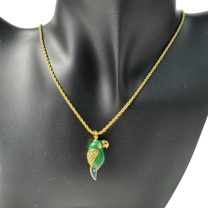 Dior Parakeet Motif Rhinestone Necklace Vintage — view 2